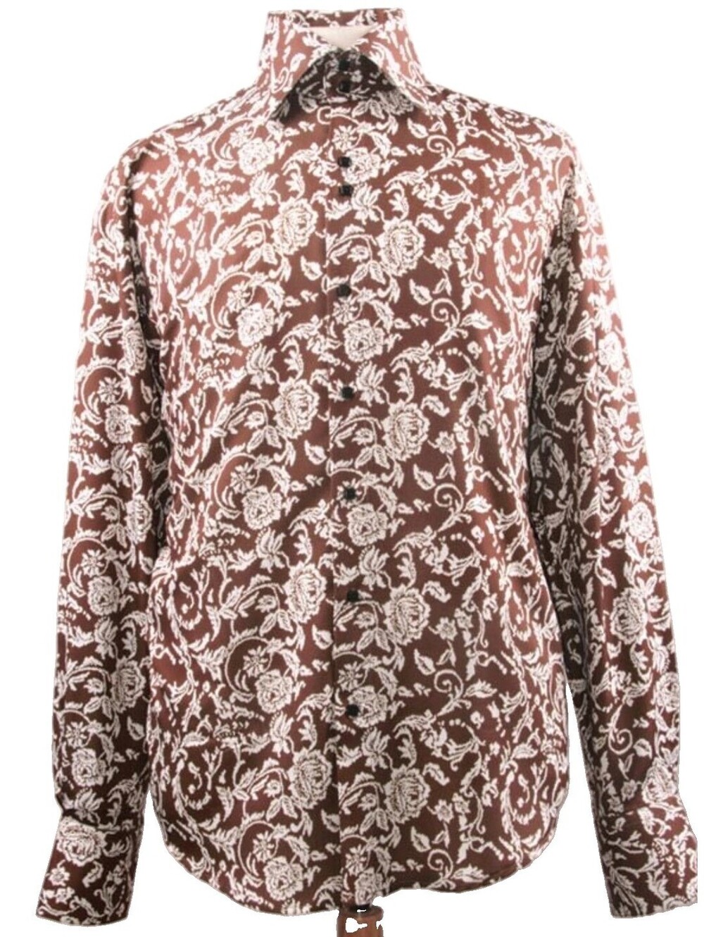 Daniel Ellissa XL 17 1/2 Mens Brown Dress Shirt Free Shipping